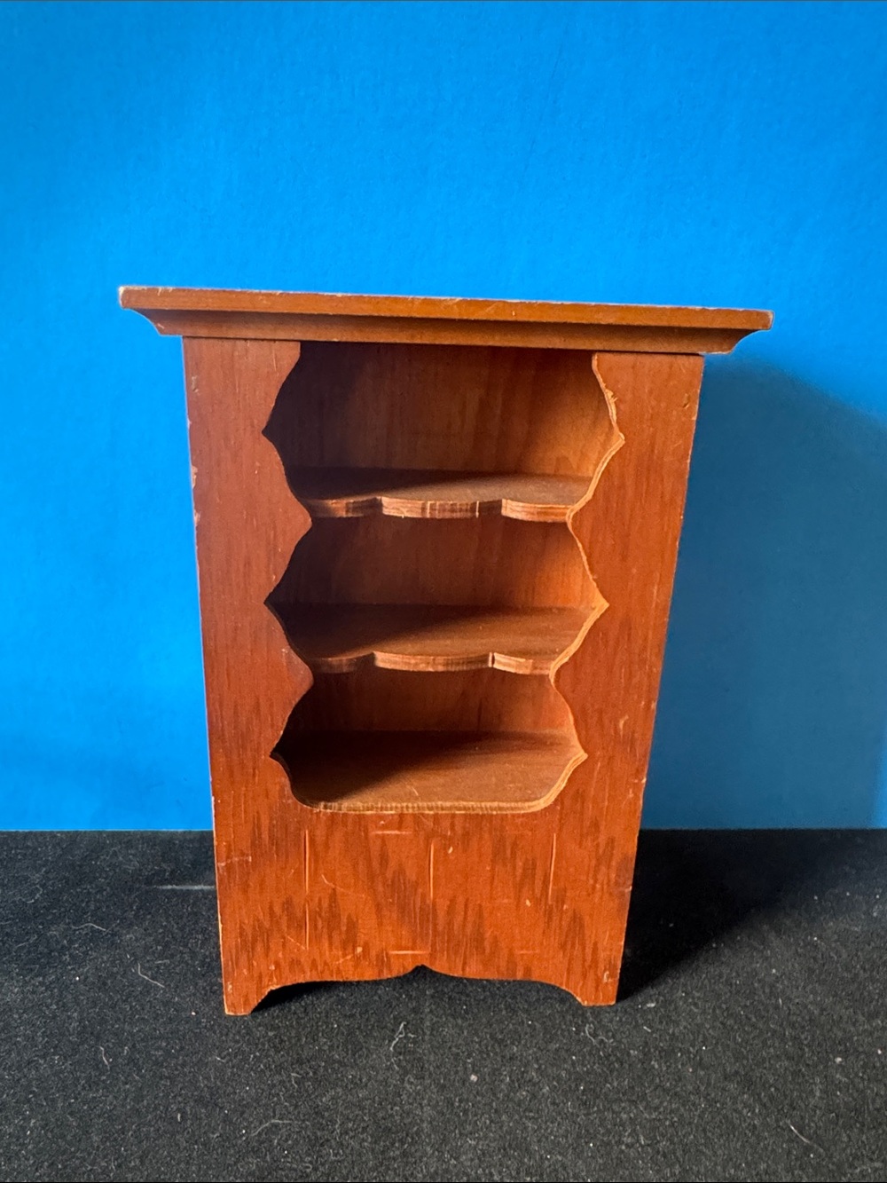 Vintage Wooden Doll house Mini Shelf in Warm Brown